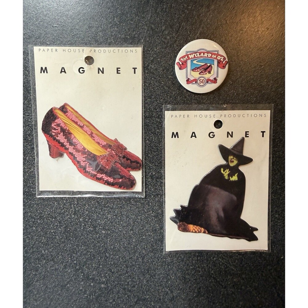 Wizard of oz Paper House Productions Magnets Wicked Witch Ruby Slippers And Pin